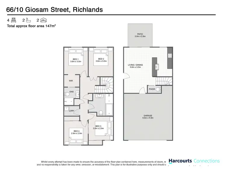 Floorplan of Homely townhouse listing, 66/10 Giosam Street, Richlands QLD 4077