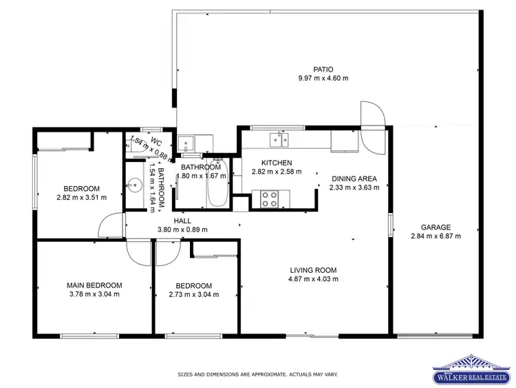 Floorplan of Homely unit listing, 1/9 Windarra Street, Woree QLD 4868