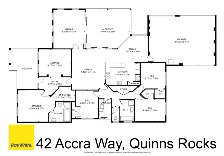 Floorplan of Homely house listing, 42 Accra Way, Quinns Rocks WA 6030