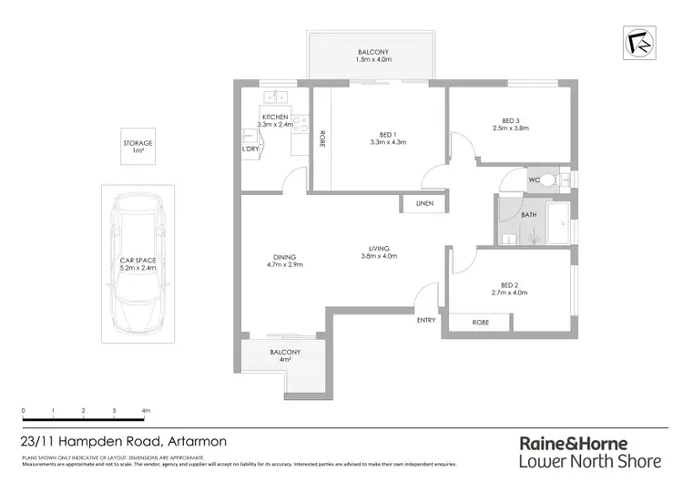 Floorplan of Homely apartment listing, 23/11 Hampden Road, Artarmon NSW 2064