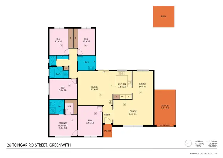 Floorplan of Homely house listing, 26 Tongariro Street, Greenwith SA 5125
