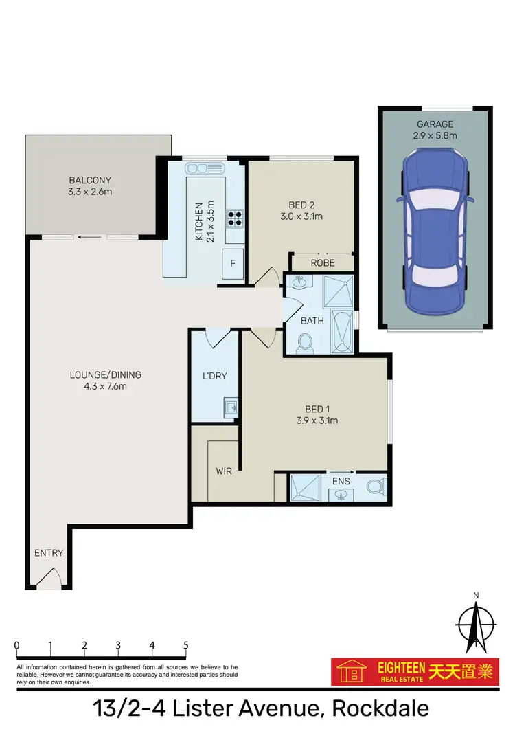Floorplan of Homely apartment listing, 13/2-4 Lister Avenue, Rockdale NSW 2216
