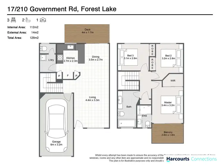 Floorplan of Homely townhouse listing, 17/210 Government Road, Forest Lake QLD 4078