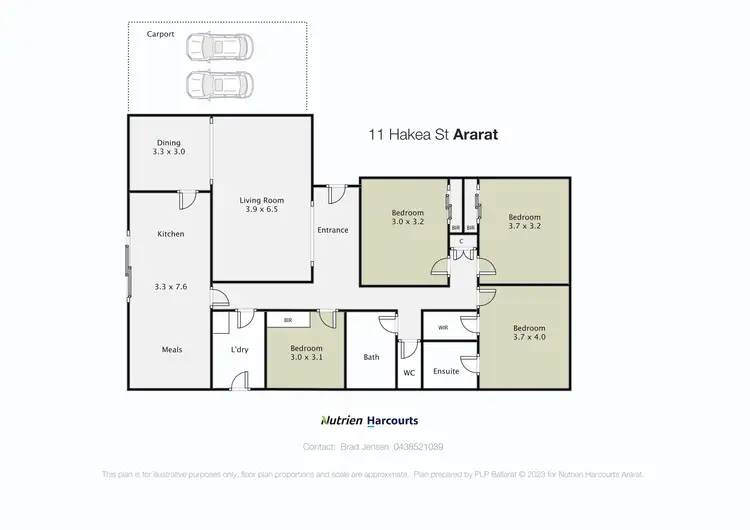 Floorplan of Homely house listing, 11 Hakea Street, Ararat VIC 3377