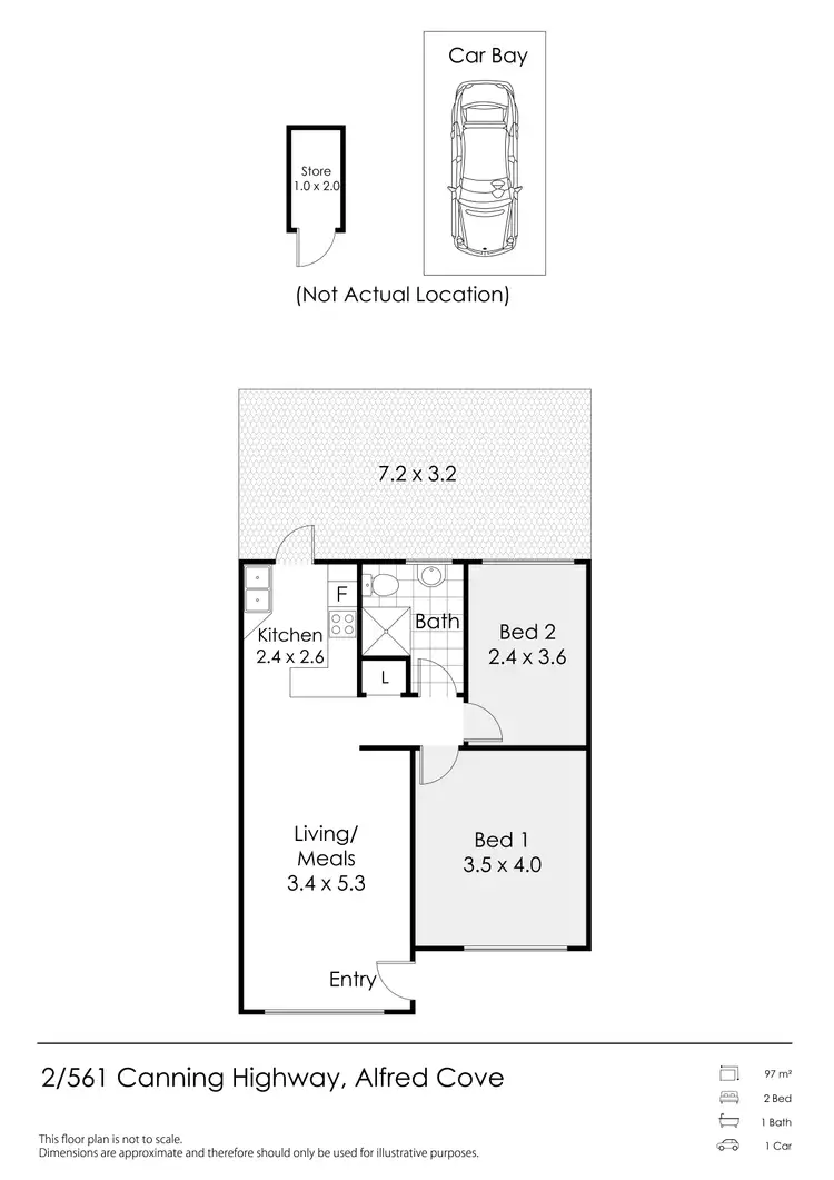Floorplan of Homely apartment listing, 2/561 Canning Highway, Alfred Cove WA 6154