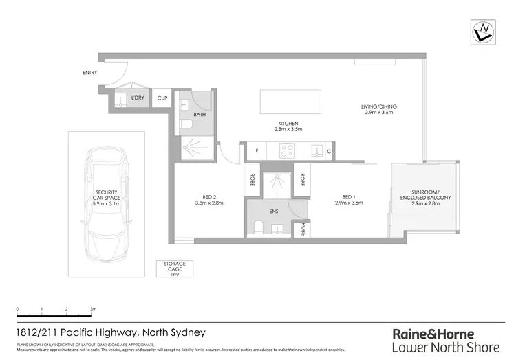 Floorplan of Homely apartment listing, 1812/211 Pacific Highway, North Sydney NSW 2060