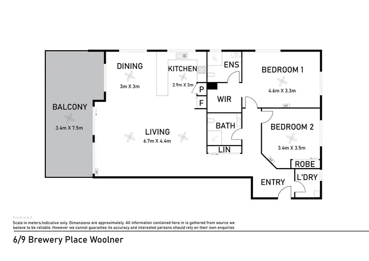 Floorplan of Homely apartment listing, 9/6 Brewery Place, Woolner NT 820