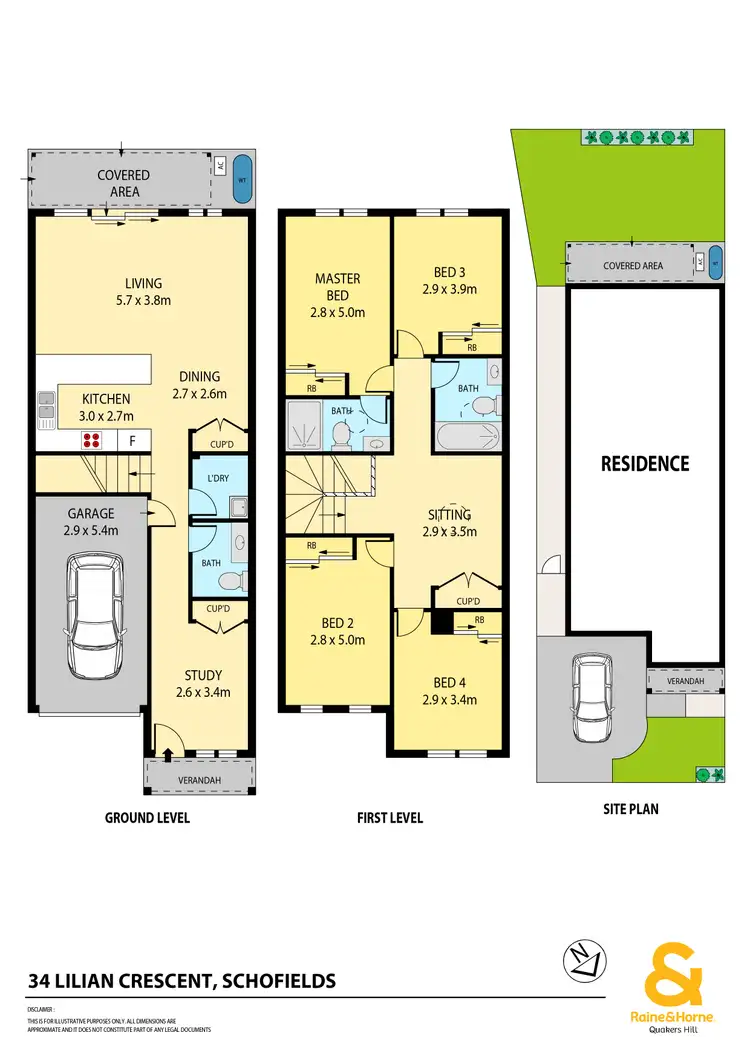 Floorplan of Homely townhouse listing, 34 Lillian Crescent, Schofields NSW 2762