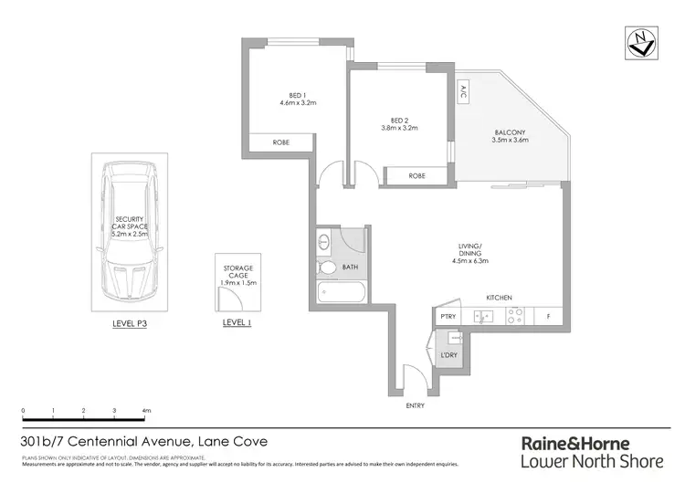 Floorplan of Homely apartment listing, 301B/7-13 Centennial Avenue, Lane Cove NSW 2066