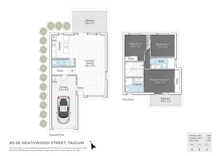 Floorplan of Homely townhouse listing, 83/36 Heathwood Street, Taigum QLD 4018