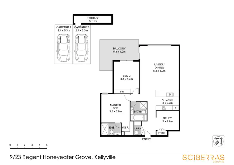 Floorplan of Homely apartment listing, 9/23 Regent Honeyeater Grove, North Kellyville NSW 2155