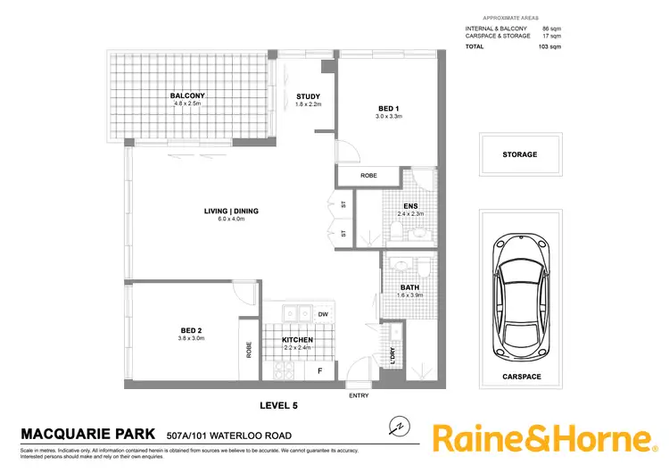 Floorplan of Homely apartment listing, 507A/101 Waterloo Road, Macquarie Park NSW 2113