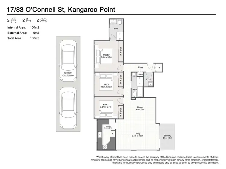 Floorplan of Homely apartment listing, 17/83 O'Connell Street, Kangaroo Point QLD 4169