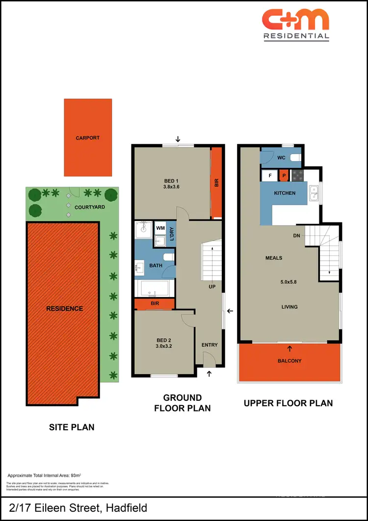 Floorplan of Homely townhouse listing, 2/17 Eileen Street, Hadfield VIC 3046