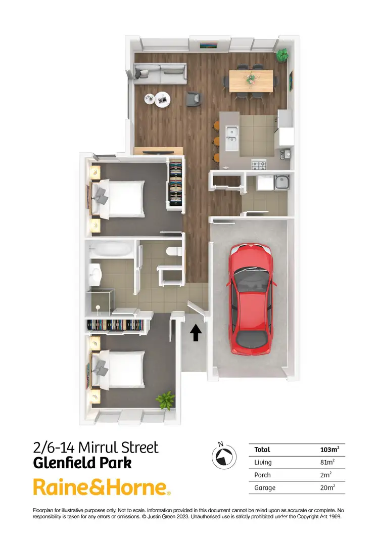 Floorplan of Homely villa listing, 2/6-14 Mirrul Street, Glenfield Park NSW 2650