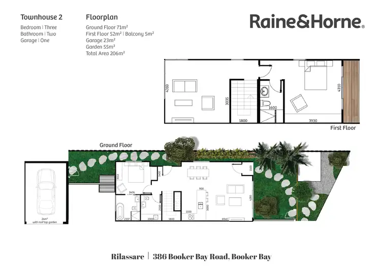 Floorplan of Homely townhouse listing, 2/386 Booker Bay Road, Booker Bay NSW 2257