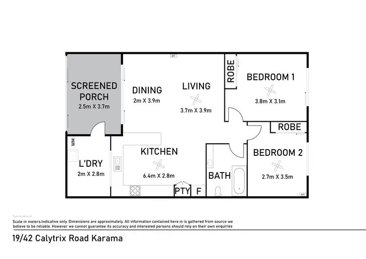 Floorplan of Homely apartment listing, 15/42-46 Calytrix Road, Karama NT 812