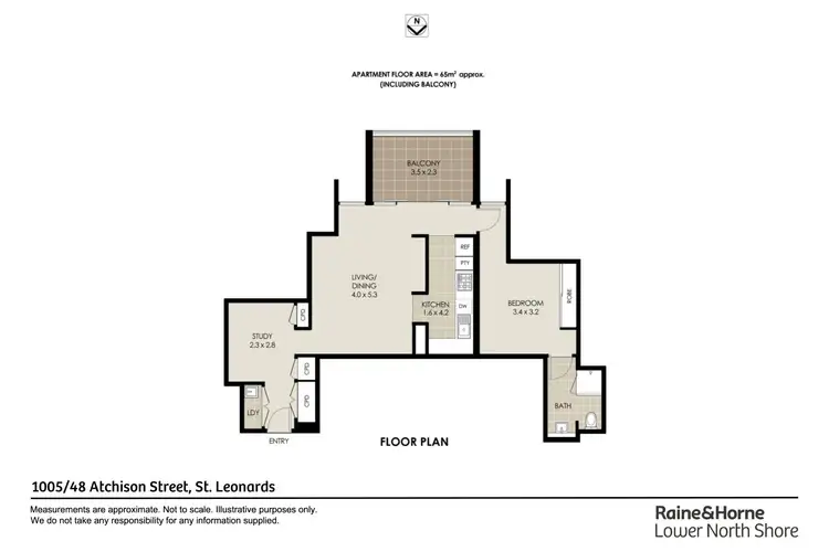 Floorplan of Homely apartment listing, 1005/48 Atchison Street, St Leonards NSW 2065