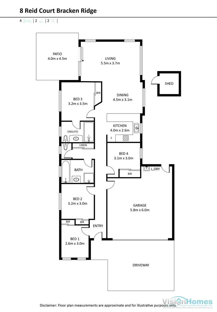 Floorplan of Homely house listing, 8 Reid Court, Bracken Ridge QLD 4017
