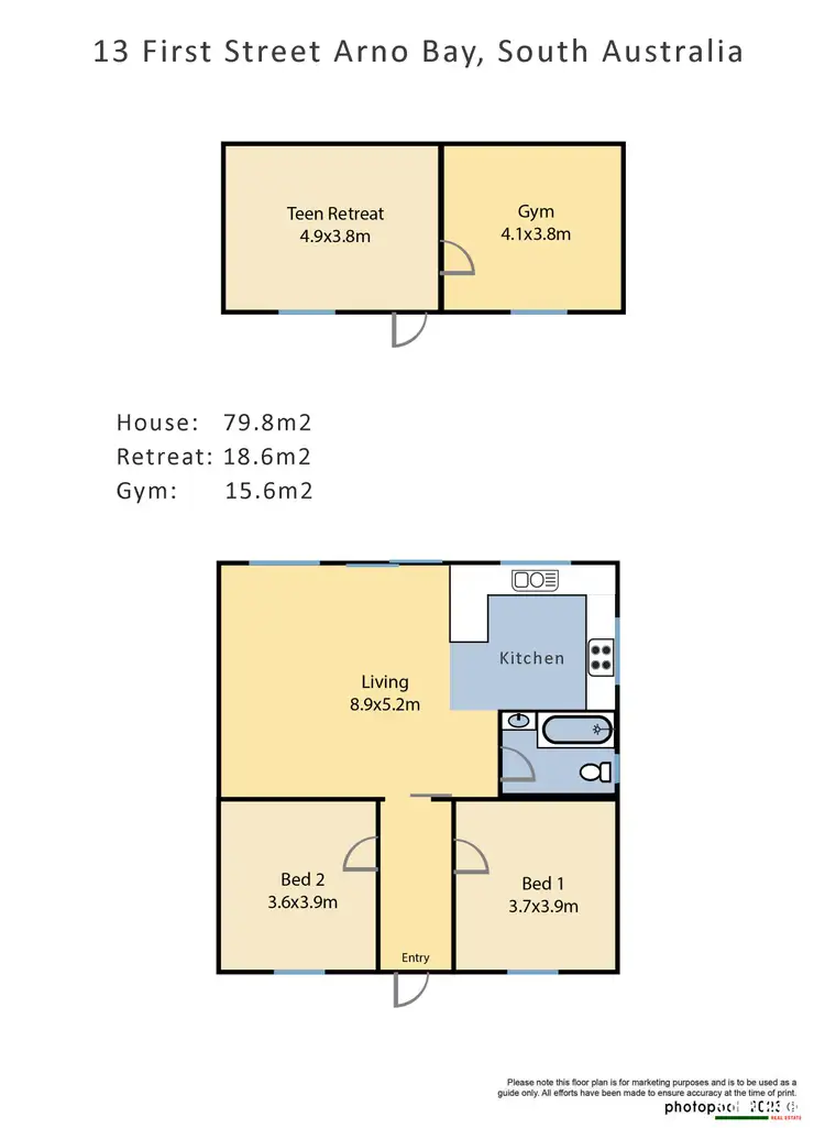Floorplan of Homely house listing, 13 First Street, Arno Bay SA 5603