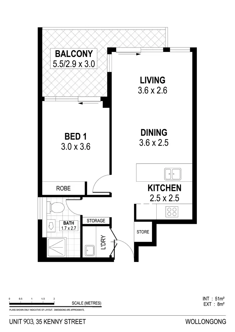Floorplan of Homely apartment listing, 903/35 Kenny Street, Wollongong NSW 2500