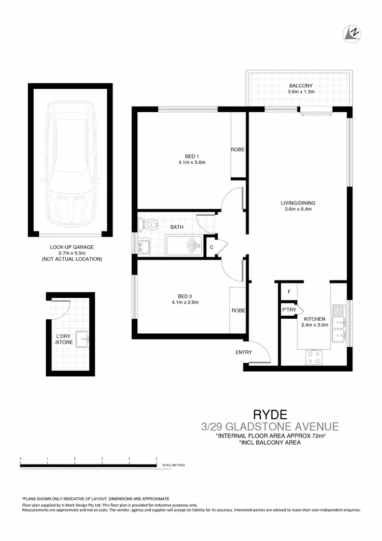 Floorplan of Homely unit listing, 3/29 Gladstone Avenue, Ryde NSW 2112