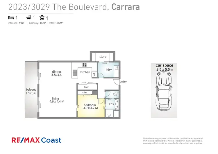 Floorplan of Homely apartment listing, 2023/3029 The Boulevarde, Carrara QLD 4211