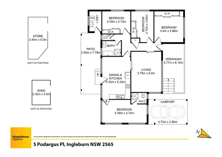 Floorplan of Homely house listing, 5 Podargus Place, Ingleburn NSW 2565