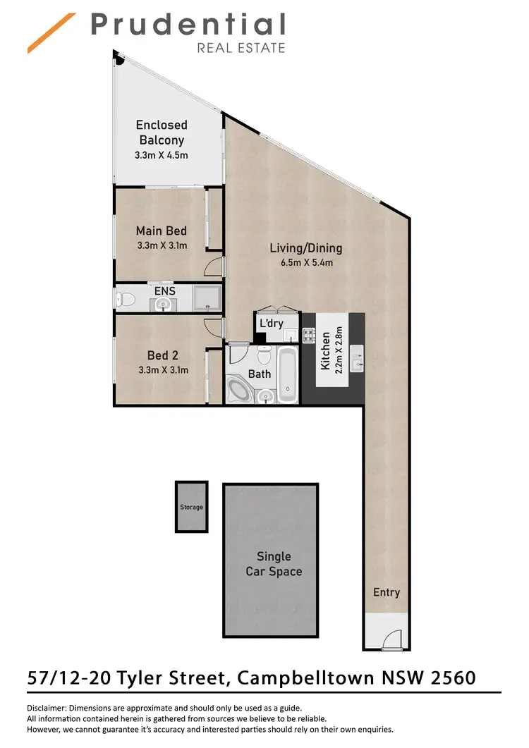 Floorplan of Homely apartment listing, 57/12-20 Tyler Street, Campbelltown NSW 2560