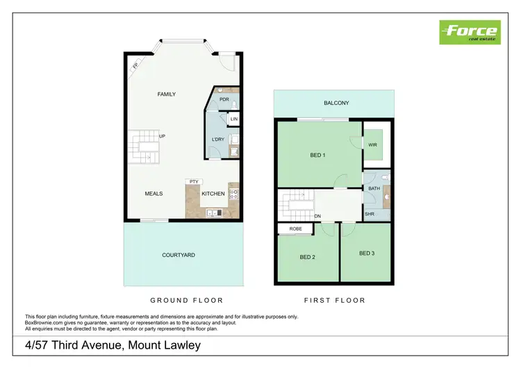 Floorplan of Homely townhouse listing, 4/57 Third Avenue, Mount Lawley WA 6050
