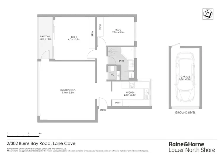 Floorplan of Homely apartment listing, 2/302 Burns Bay Road, Lane Cove NSW 2066
