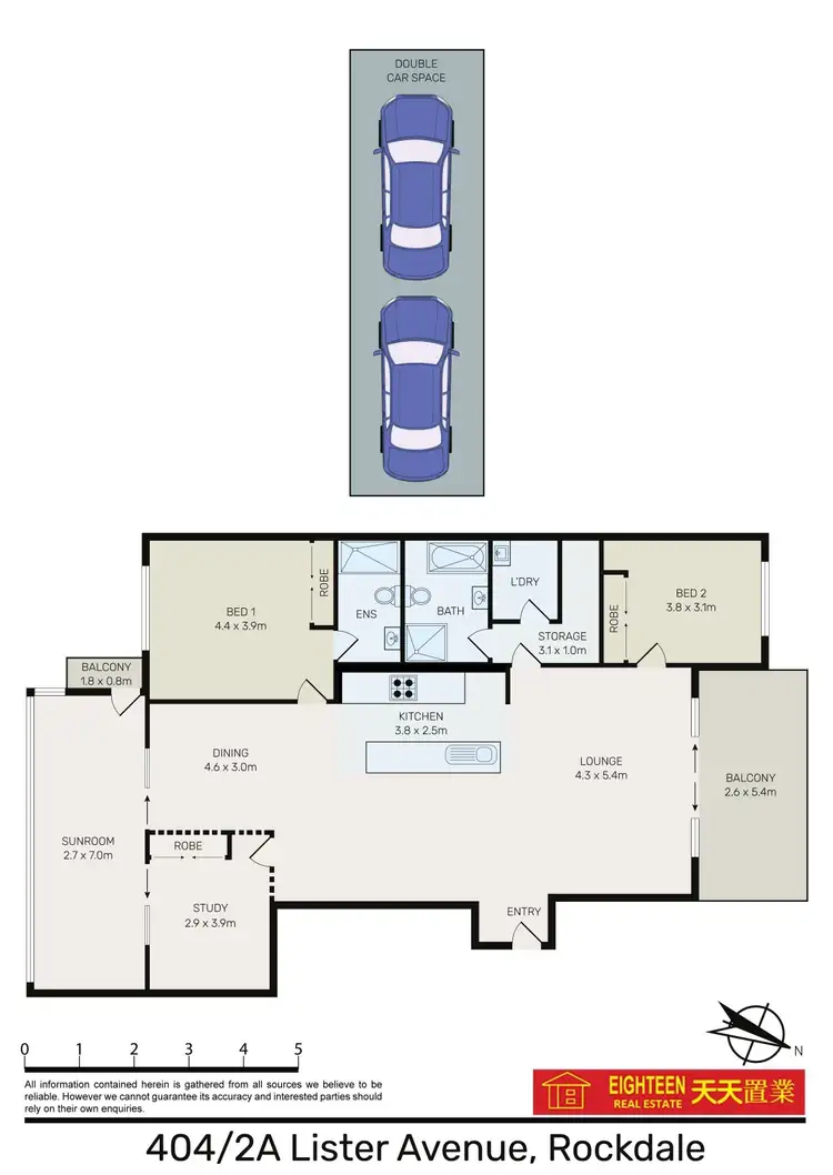 Floorplan of Homely apartment listing, 404/2A Lister Avenue, Rockdale NSW 2216