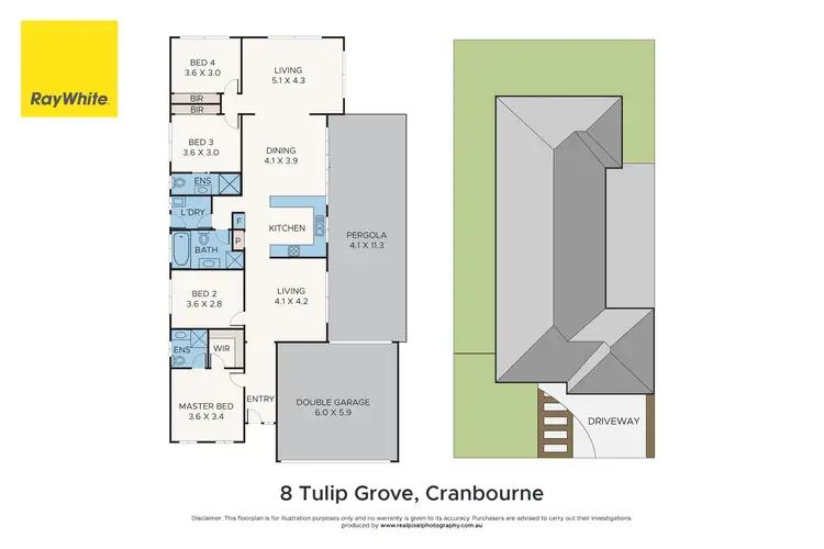 Floorplan of Homely house listing, 8 Tulip Grove, Cranbourne VIC 3977