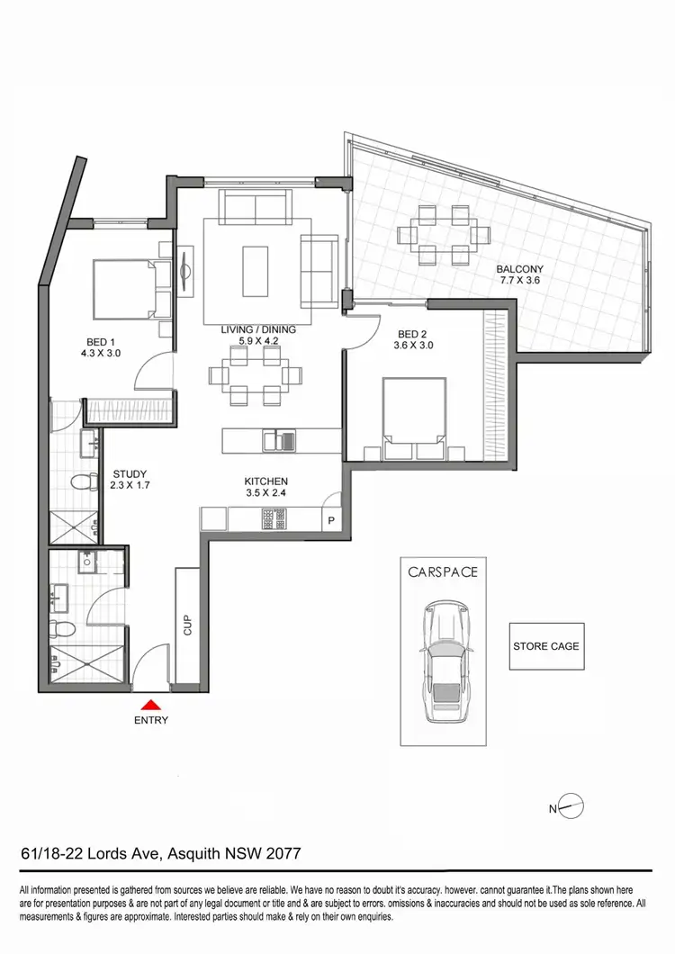 Floorplan of Homely apartment listing, 61/18-22 Lords Ave, Asquith NSW 2077
