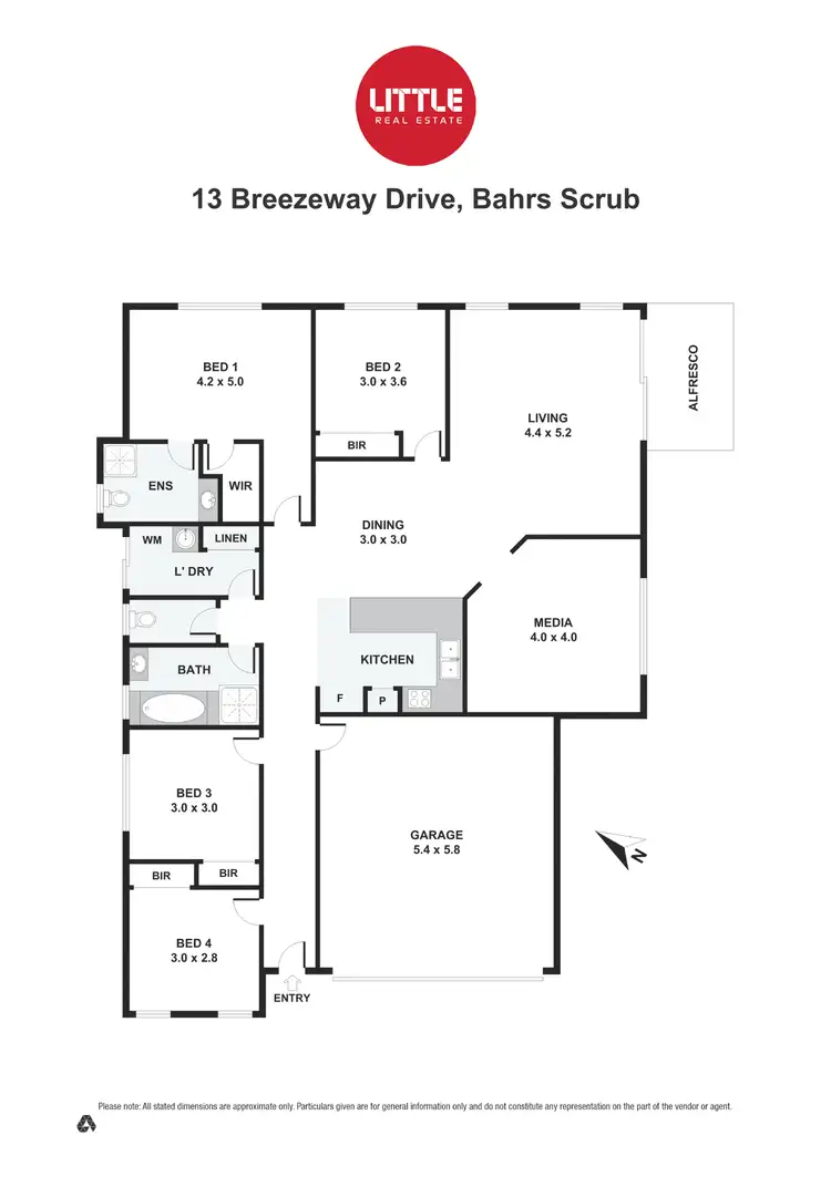Floorplan of Homely house listing, 13 Breezeway Drive, Bahrs Scrub QLD 4207