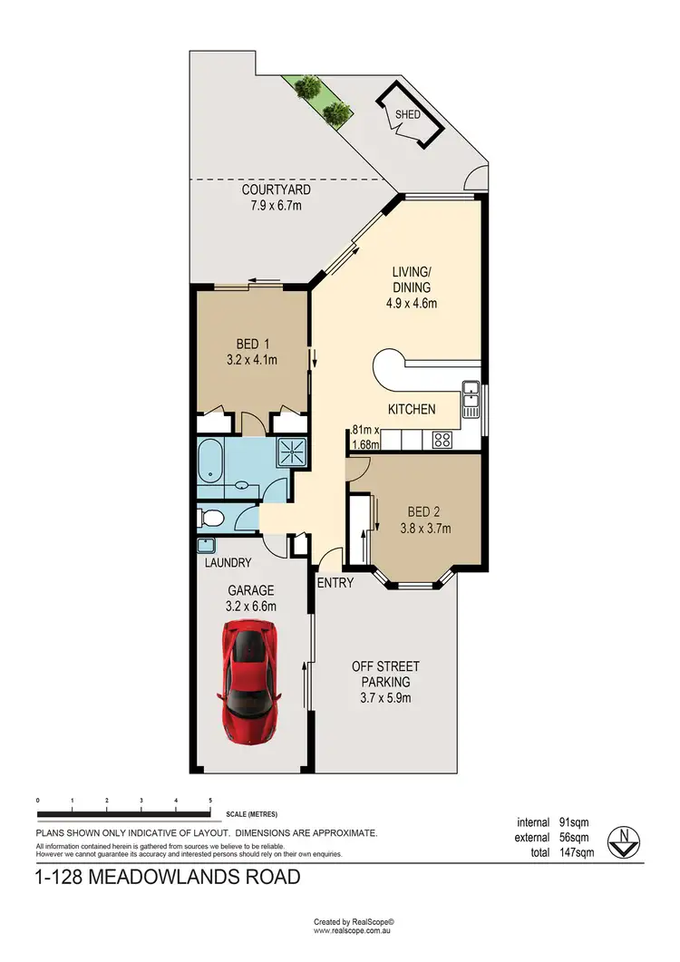 Floorplan of Homely villa listing, 1/128 Meadowlands Road, Carina QLD 4152