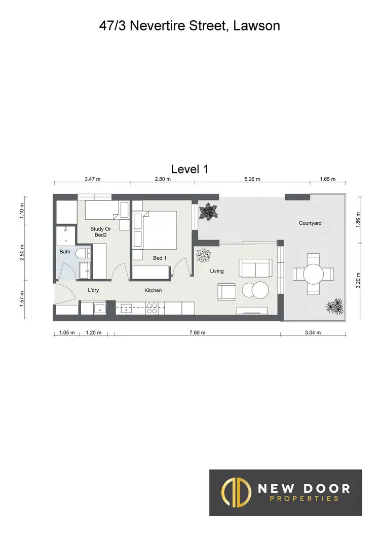 Floorplan of Homely apartment listing, 47/3 Nevertire Street, Lawson ACT 2617