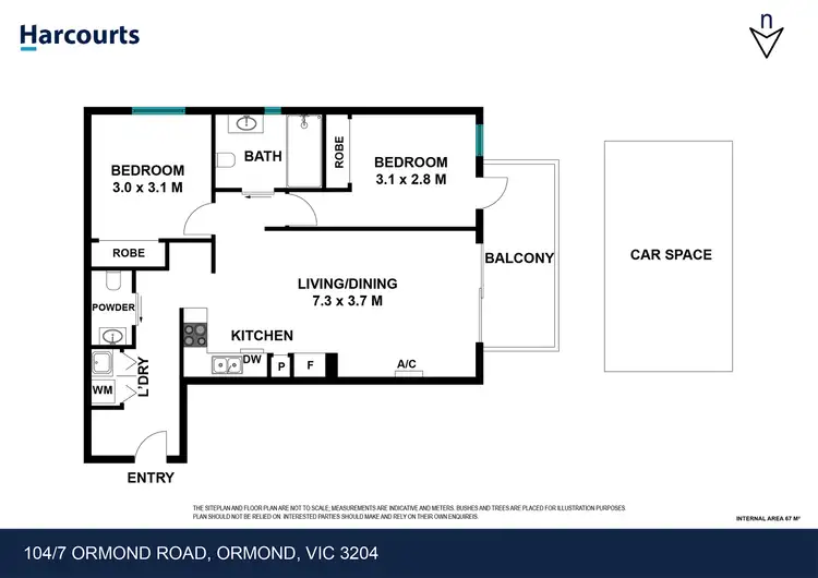 Floorplan of Homely apartment listing, 104/7 Ormond Road, Ormond VIC 3204