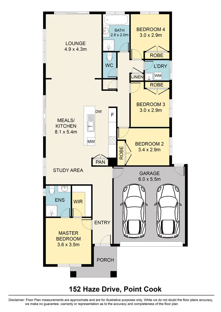 Floorplan of Homely house listing, 152 Haze Drive, Point Cook VIC 3030