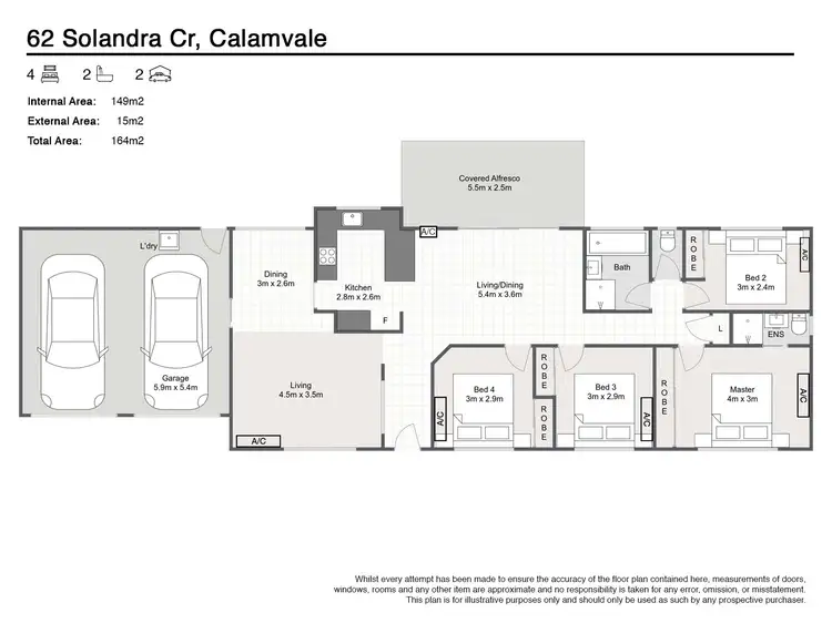 Floorplan of Homely house listing, 62 Solandra Crescent, Calamvale QLD 4116