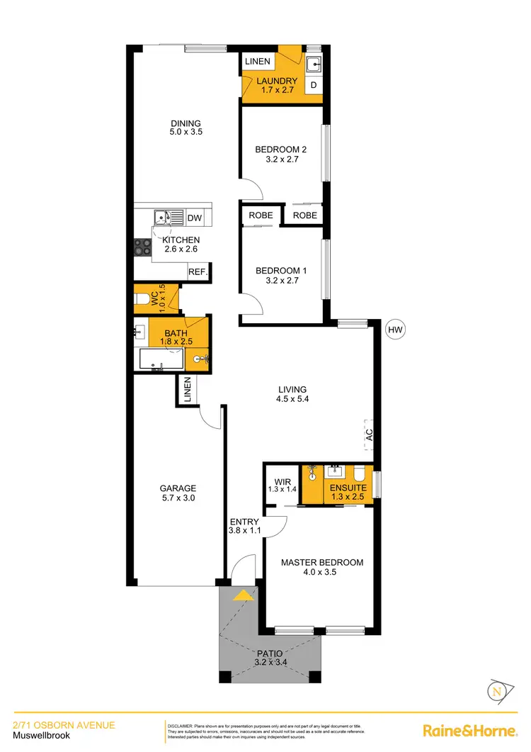 Floorplan of Homely semi-detached listing, 2/71 Osborn Avenue, Muswellbrook NSW 2333