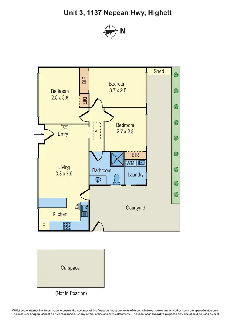 Floorplan of Homely unit listing, 3/1137 Nepean Highway, Highett VIC 3190