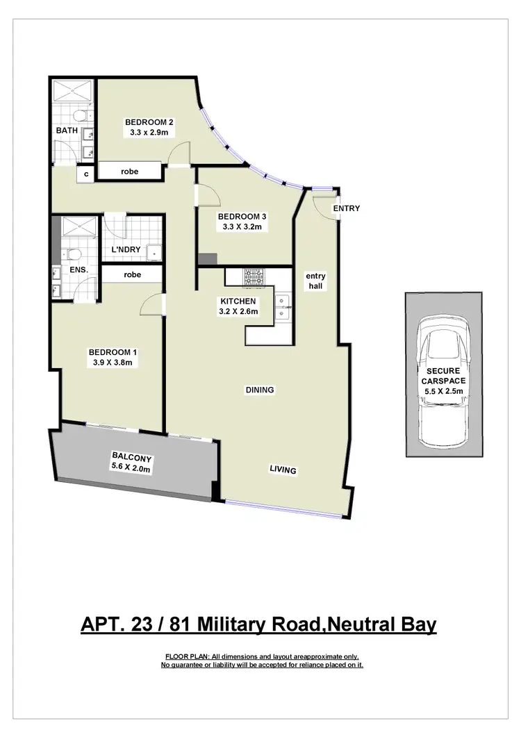 Floorplan of Homely apartment listing, 23/81 Military Road, Neutral Bay NSW 2089