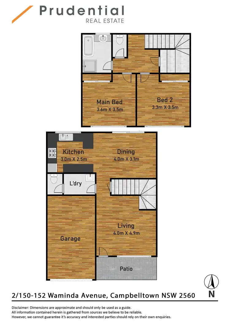 Floorplan of Homely townhouse listing, 2/150-156 Waminda Avenue, Campbelltown NSW 2560