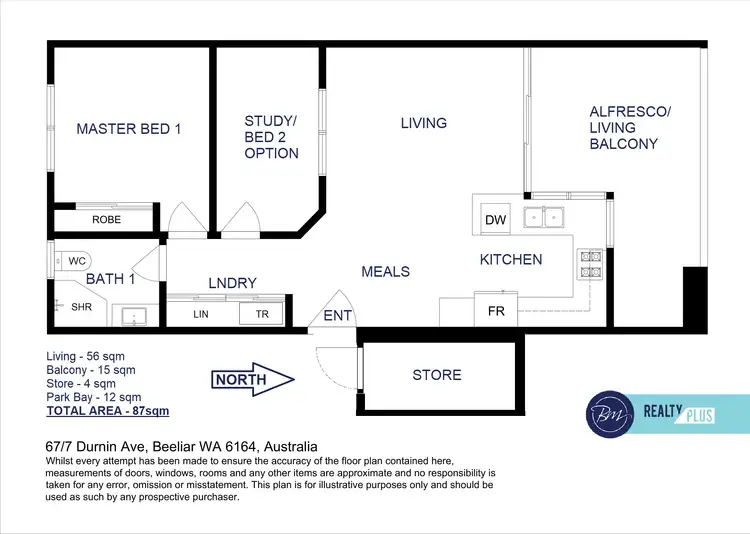 Floorplan of Homely unit listing, 67/7 Durnin Avenue, Beeliar WA 6164