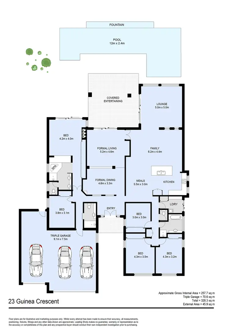 Floorplan of Homely house listing, 23 Guinea Crescent, Narangba QLD 4504