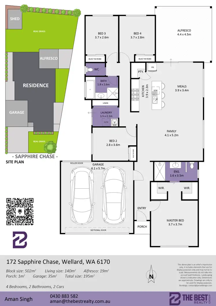 Floorplan of Homely house listing, 172 Sapphire Chase, Wellard WA 6170