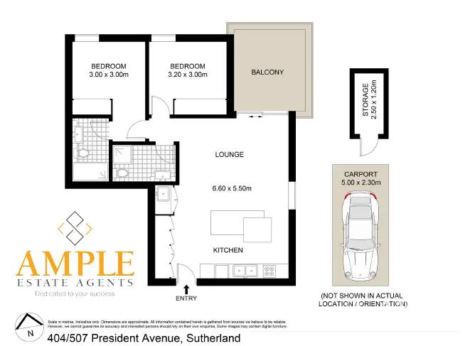 Floorplan of Homely apartment listing, 404/507-509 President Avenue, Sutherland NSW 2232