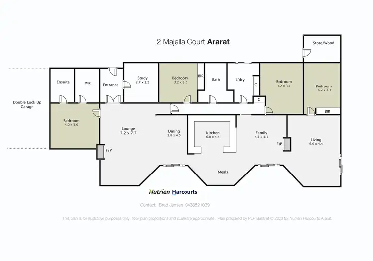 Floorplan of Homely house listing, 2 Majella Court, Ararat VIC 3377