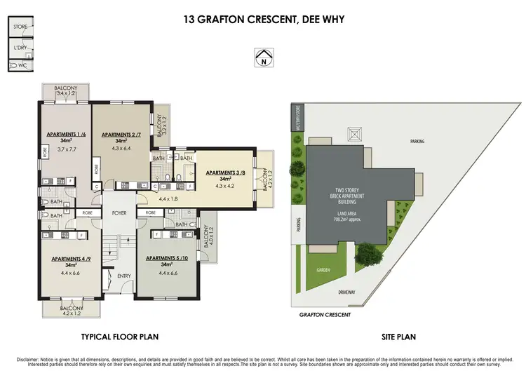 Floorplan of Homely block of units listing, 13 Grafton Crescent, Dee Why NSW 2099